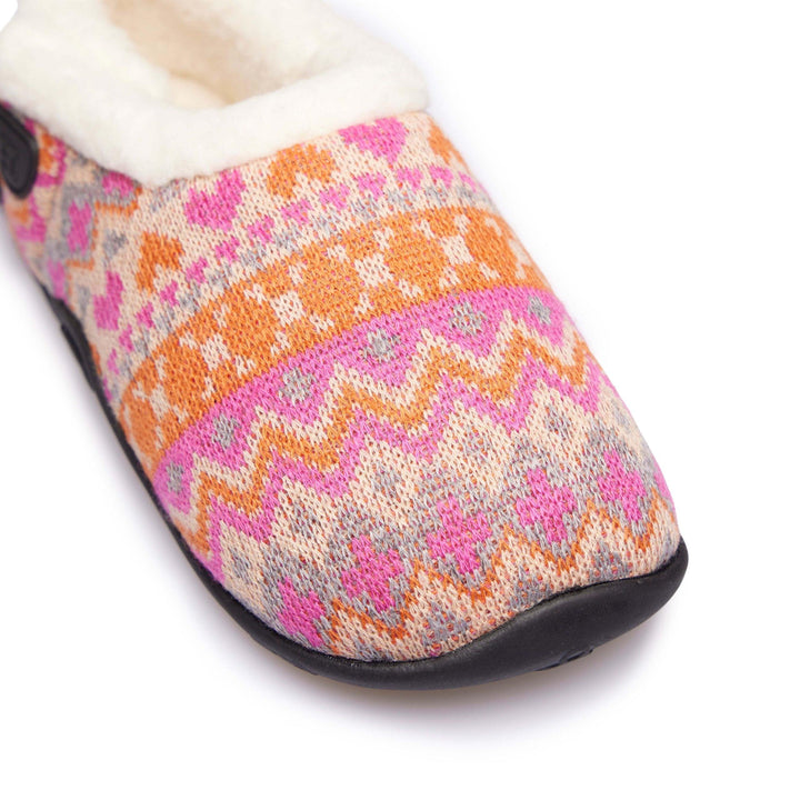 Layla Kids - Orange Pink Knit Nordic Slippers - Homeys