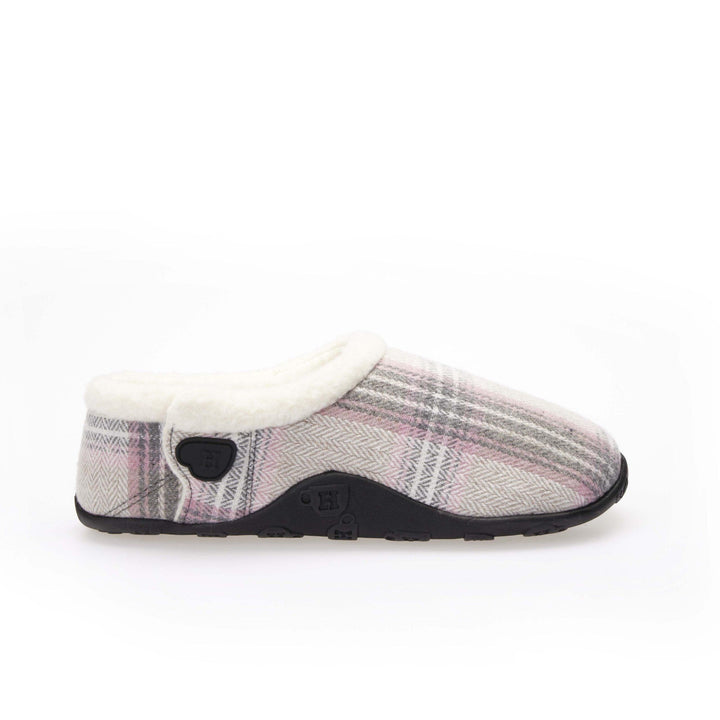 Viv - Grey Pink Check Women's Slippers - Homeys
