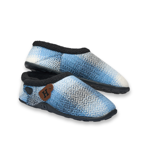 Alfie - Blue Check Men's Slippers