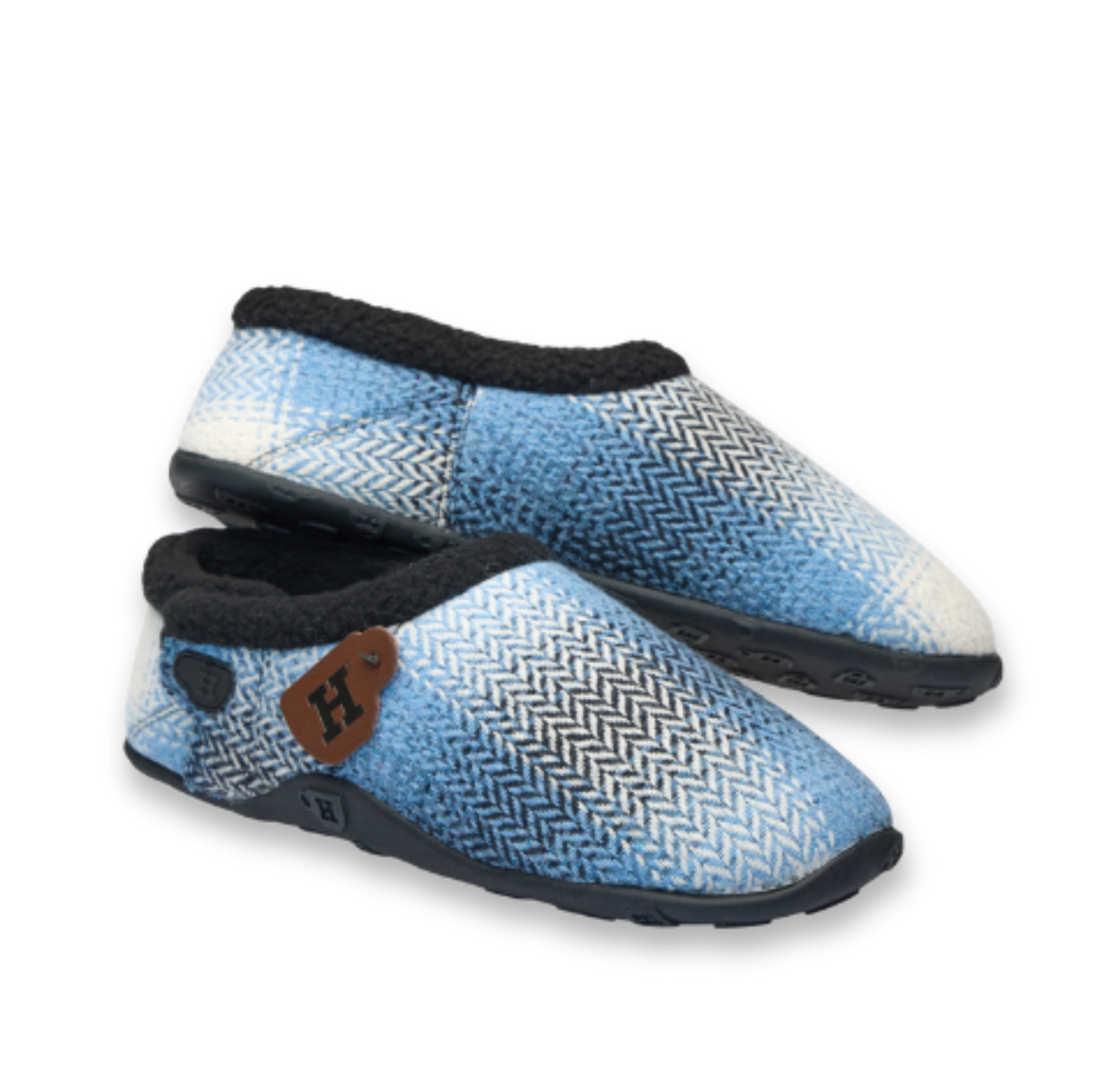 Alfie - Blue Check Men's Slippers