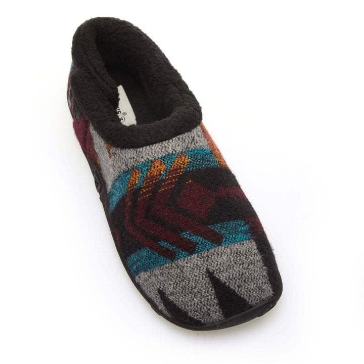 Ethan - Aztec Wine/Grey Pattern Men's Slippers - Homeys