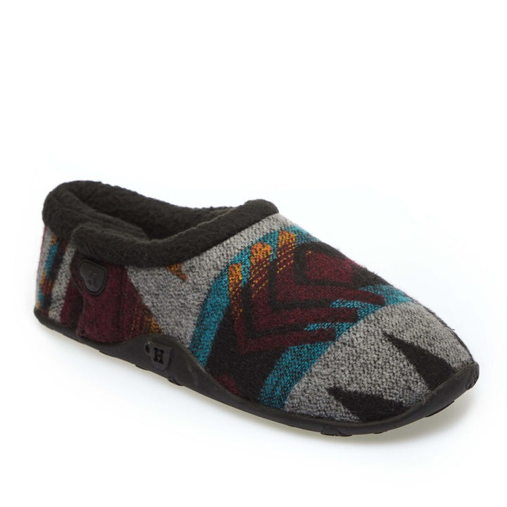 Ethan - Aztec Wine/Grey Pattern Men's Slippers - Homeys