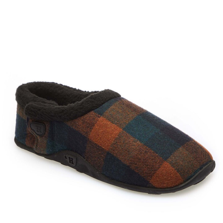 Harry - Navy Rust Check Men's Slippers - Homeys