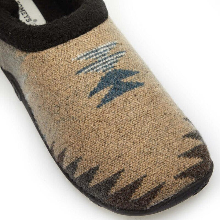 Joe - Black Sand Aztec Patterned Men's Slippers - Homeys