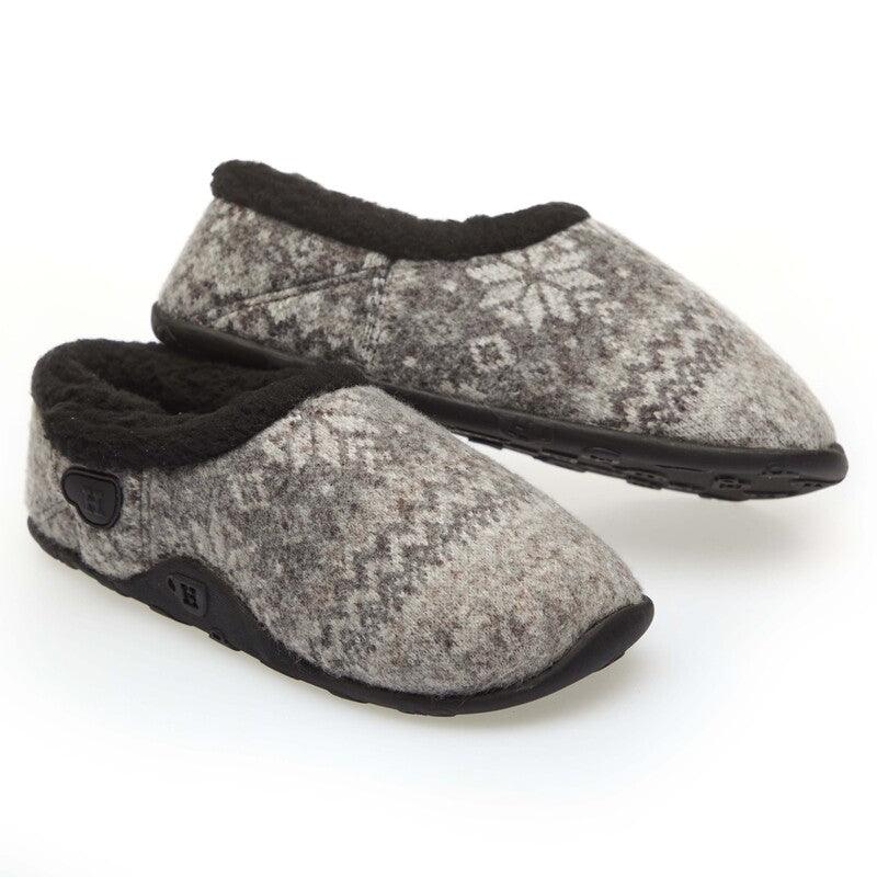 Kris Kids - Grey Black Nordic Patterned Slippers - Homeys
