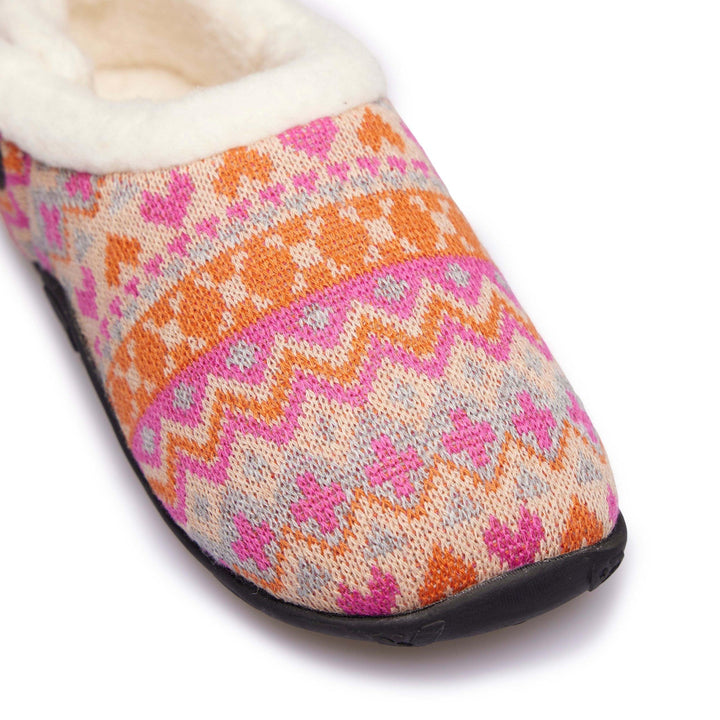 Layla - Orange Pink Knit Nordic Women's Slippers - Homeys