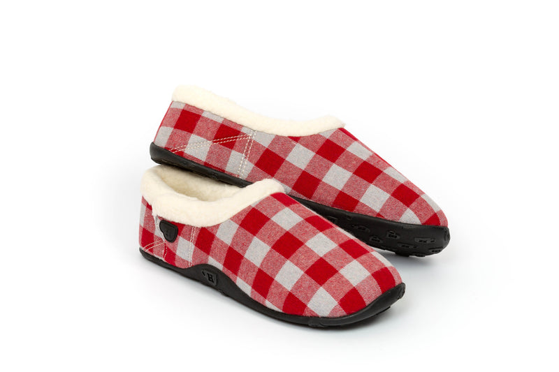 Noah - Red & Grey Check Men's Slippers