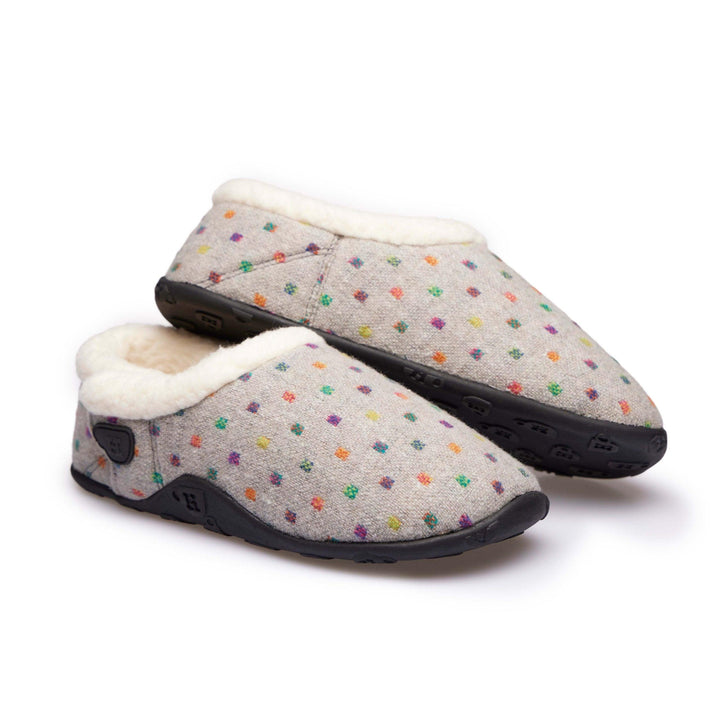 Olivia - Grey Multi Spot Women's Slippers - Homeys