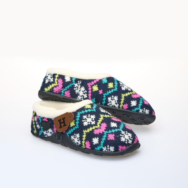 Heidi - Navy Nordic Women's Slippers