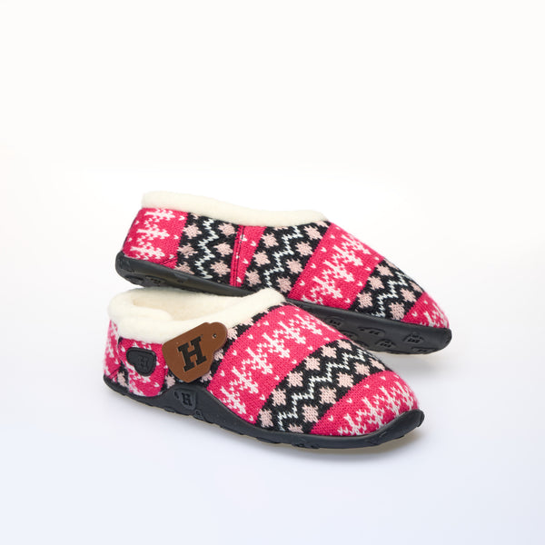 Trudie - Pink Black Nordic Women's Slippers