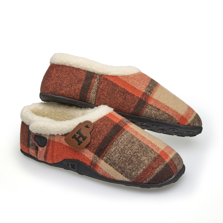 Nate - Orange Check Men's Slippers