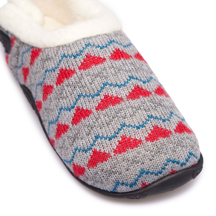 Sadie - Grey Knit Red Heart Women's Slippers - Homeys