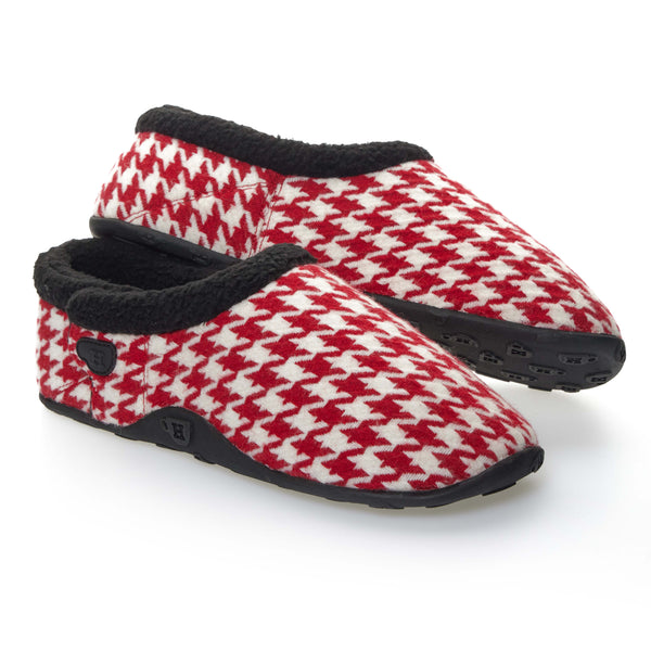 Turbo - Red & White Dogtooth Men's Slippers