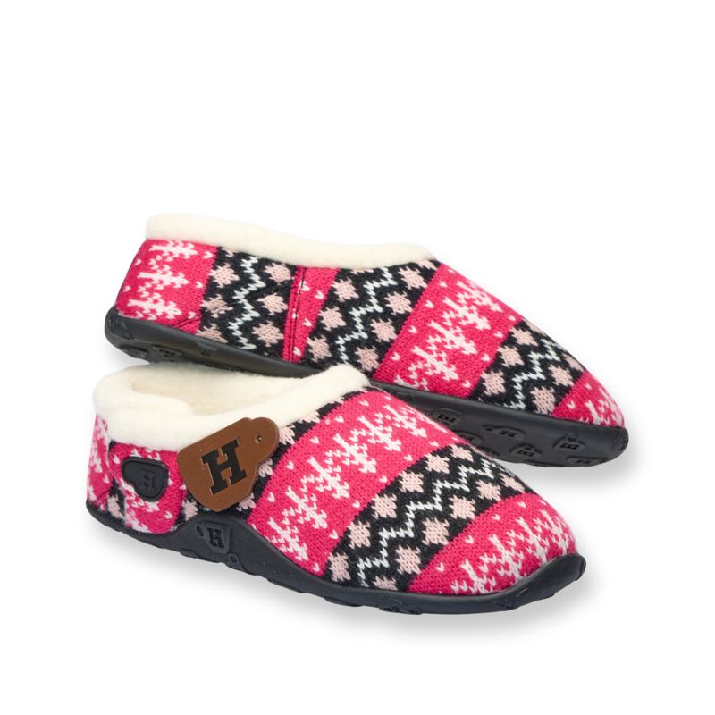 Trudie - Pink Black Nordic Women's Slippers